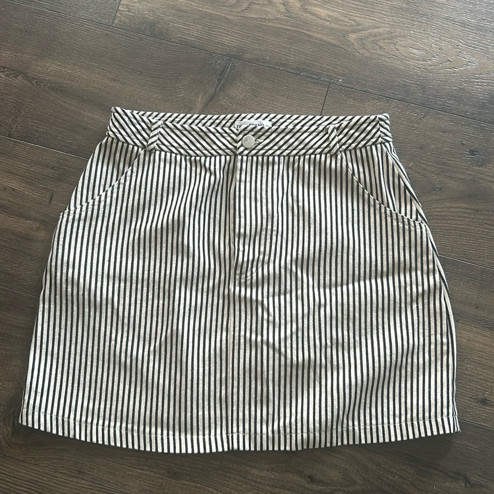 Striped Denim Skirt
